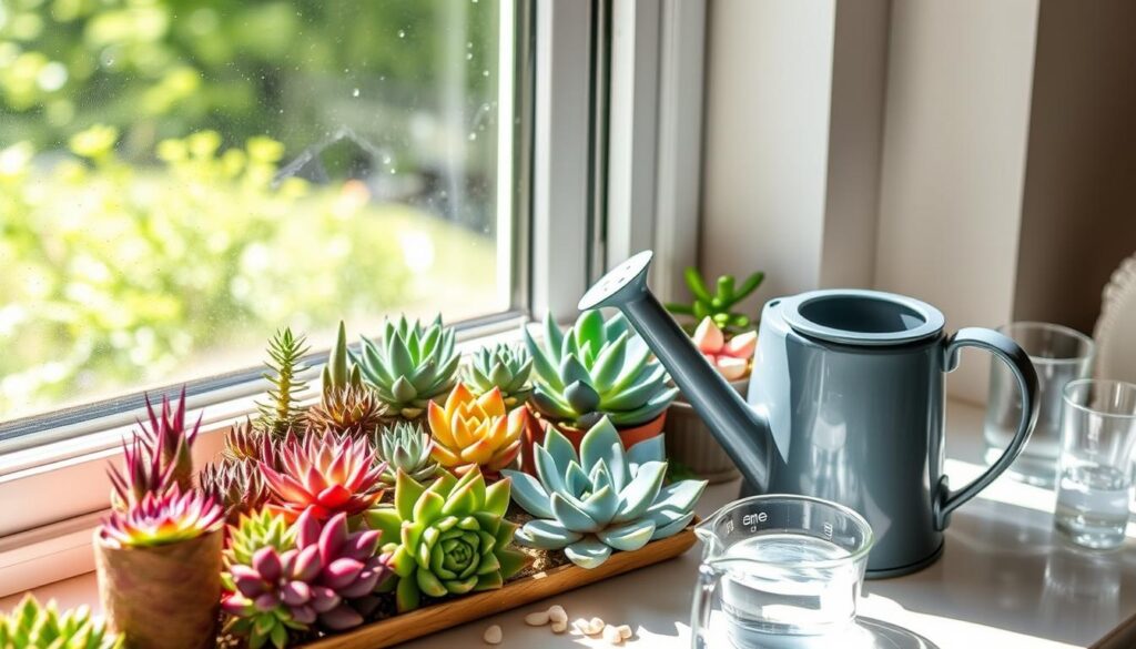 succulent lighting and watering